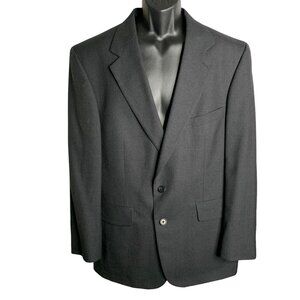 Vintage 90s Cricketeer Blazer Sport Coat 44R Black Pockets Notch Collar Lined